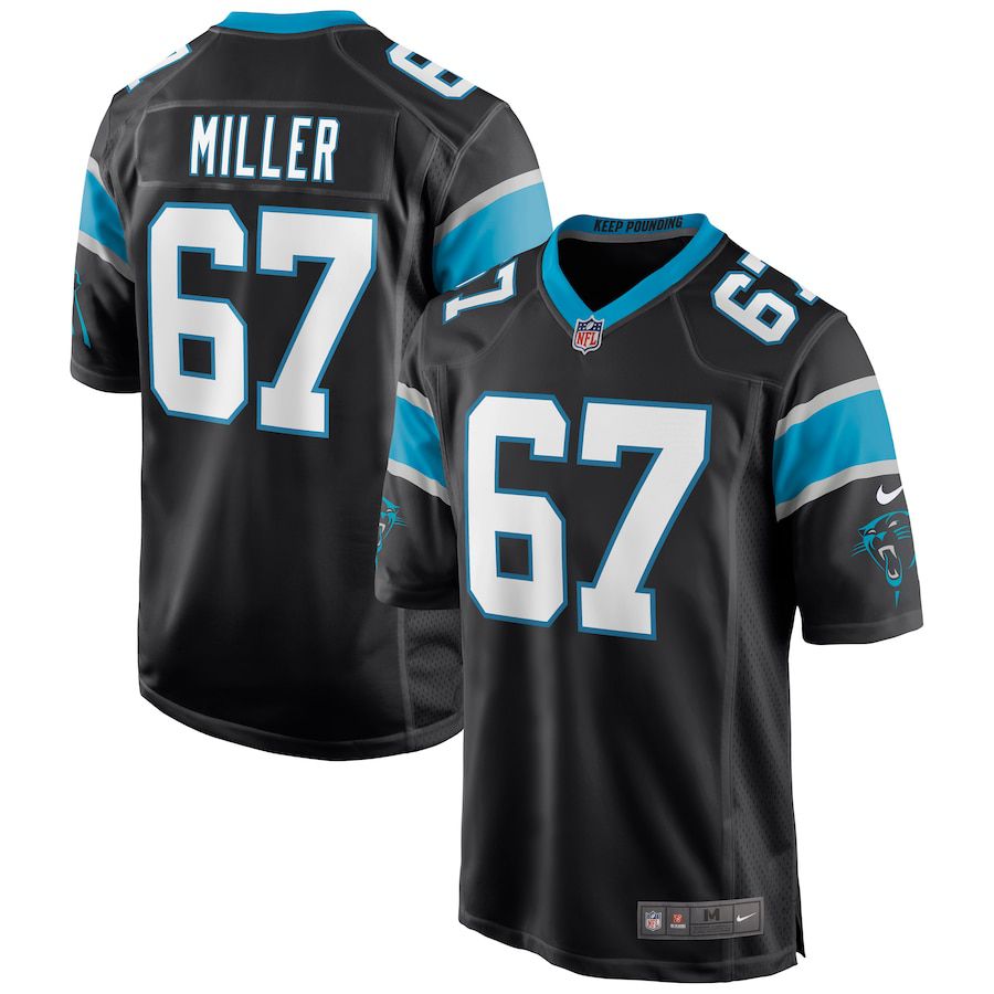 Men Carolina Panthers #67 John Miller Nike Black Game NFL Jersey->carolina panthers->NFL Jersey